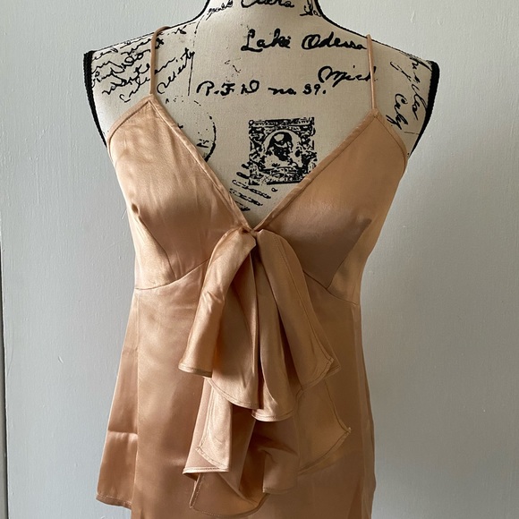 NWT ASOS DESIGN Champagne Satin Bow Cami Size 2 - Picture 5 of 11